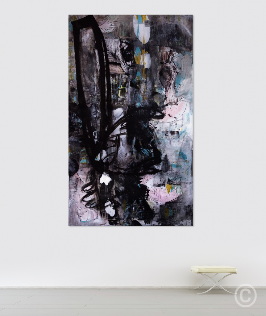 Dances (Hommage a Trévisse) [158 x 93 cm] Acrylic on fine linen © Prosper Jerominus, 2015