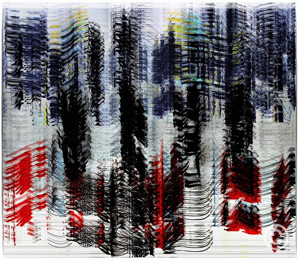 AABA 123 - MIX 5 (Bleu, Blanc, Rouge) Large Print [150cm x 130cm] Acetate © Prosper Jerominus, 2017