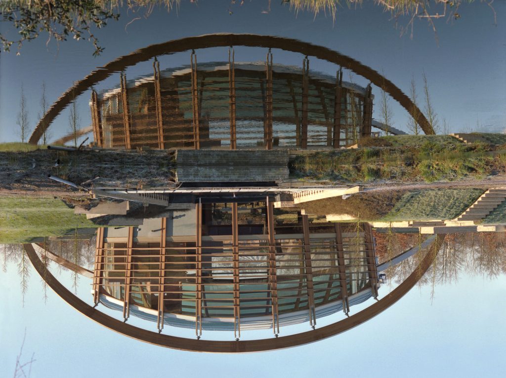 Wood and ice at Green Pavilion Baarn Netherlands