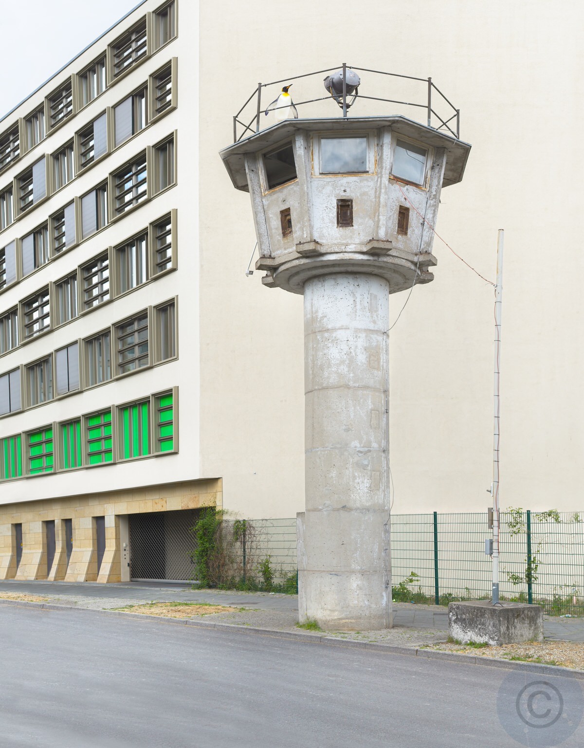 I actually like it when Penguins spy on us - DDR Wachturm - Watch tower under corona surveillance - German Spy Museum Berlin